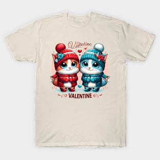 Adorable Couple Cats for Valentine's Day T-Shirt